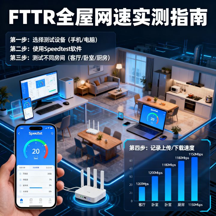 FTTR全屋网速实测效果怎么样，怎么测最准？