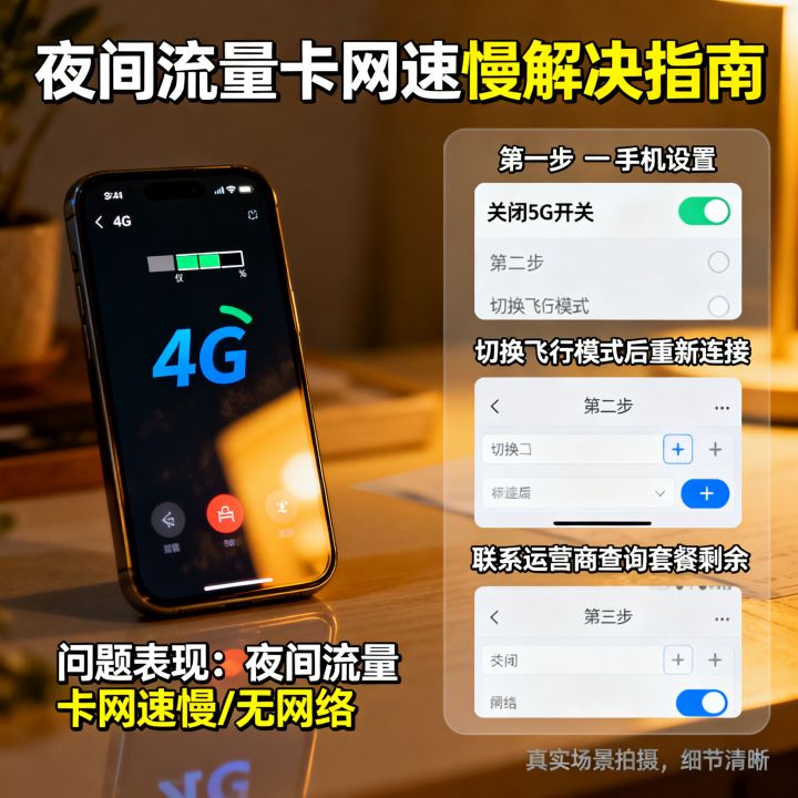 流量卡到晚上没网速怎么办，晚上流量卡网速慢怎么解决