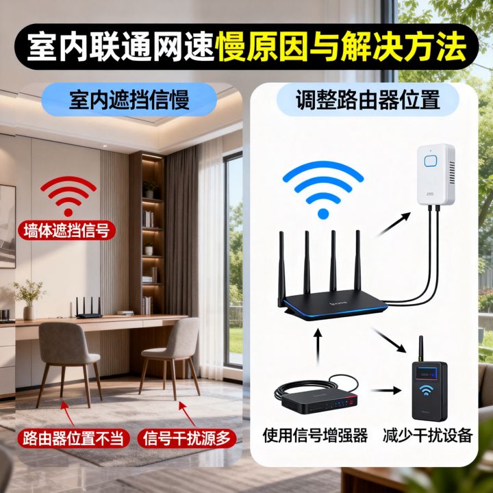 室内联通网速慢是什么原因？联通室内信号差网速慢怎么解决
