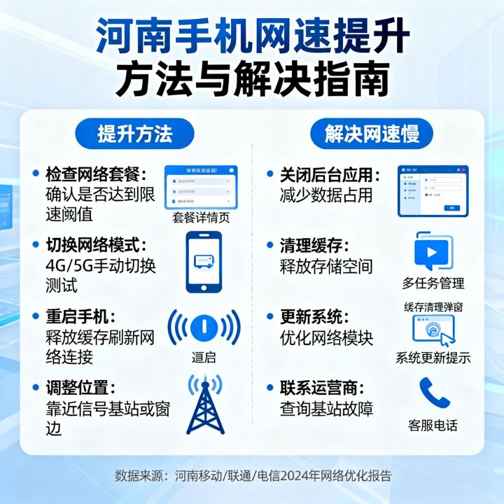河南手机网速提升有哪些方法？河南手机网速慢怎么解决？