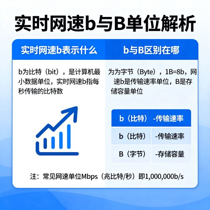 实时网速b表示什么,网速单位b和B区别在哪? 实时网速b表示什么,网速单位b和B区别在哪?