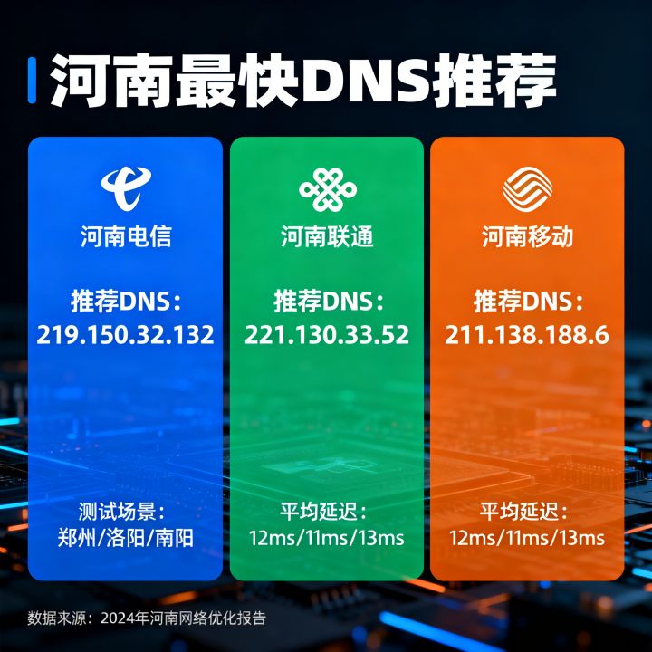 河南用什么DNS网速最快？河南电信联通移动DNS推荐