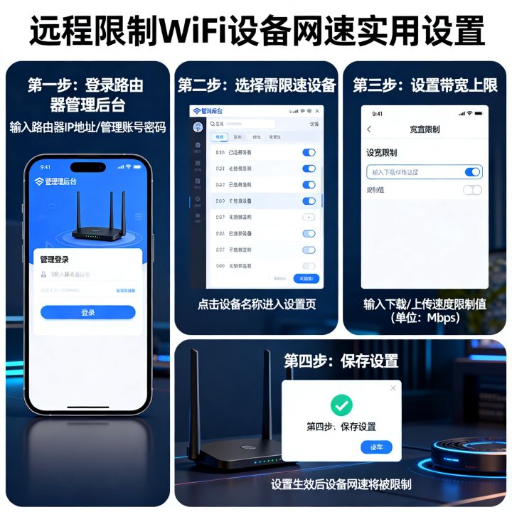如何远程降低他人网速，限制WiFi设备网速的实用设置？
