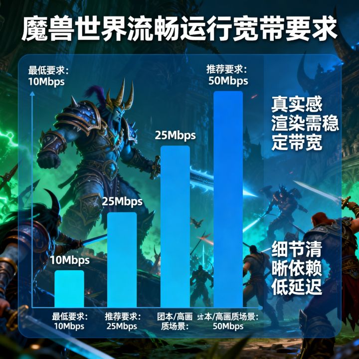 玩魔兽需要多少网速，魔兽世界流畅运行宽带要求是多少
