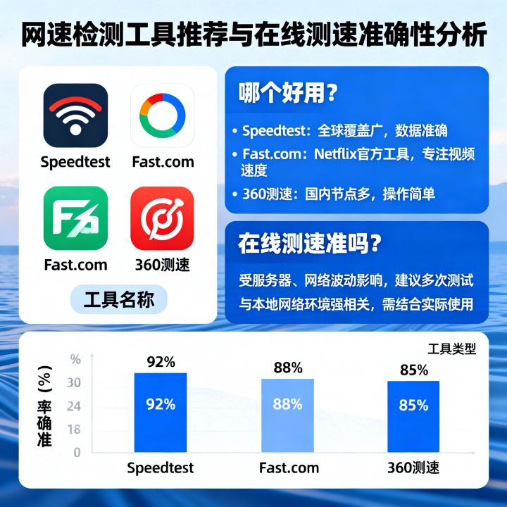 网速检测工具哪个好用？电脑网速检测工具在线测速准吗？