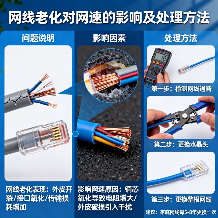 网线老化会影响网速吗？怎么处理最有效，网线老化怎么办