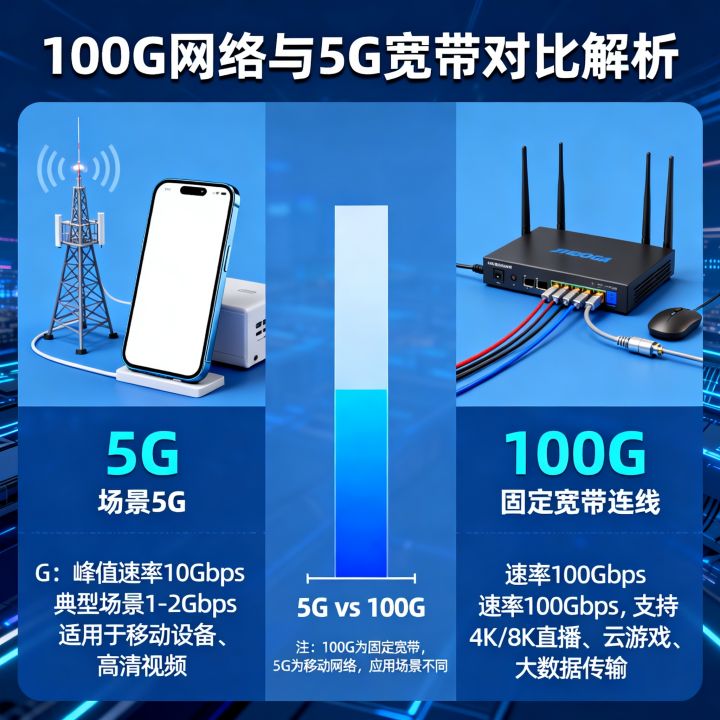 100G网络网速到底有多快，5G和100G宽带有什么区别