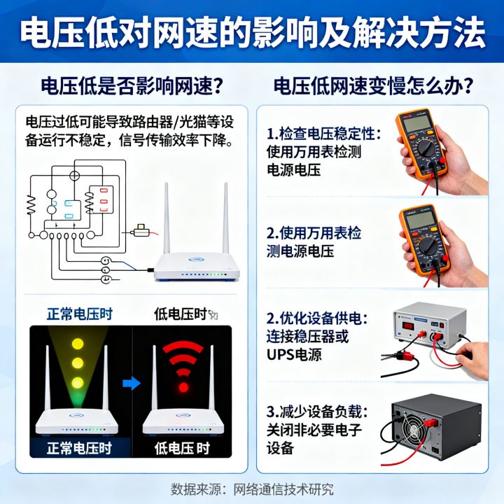电压低会影响网速吗，电压低网速变慢怎么办