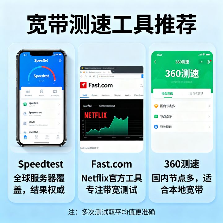 哪个东西测网速准，宽带测速用什么工具最靠谱？