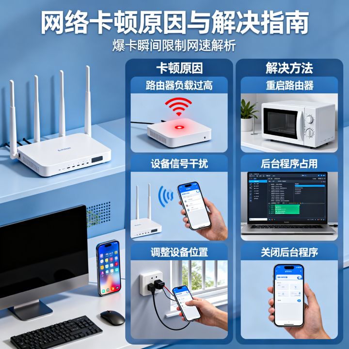 爆卡瞬间限制网速怎么回事，网络卡顿如何解决？