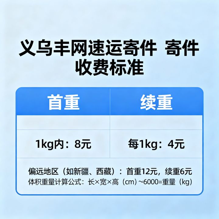 义乌丰网速运运费怎么算？寄件收费标准是多少？