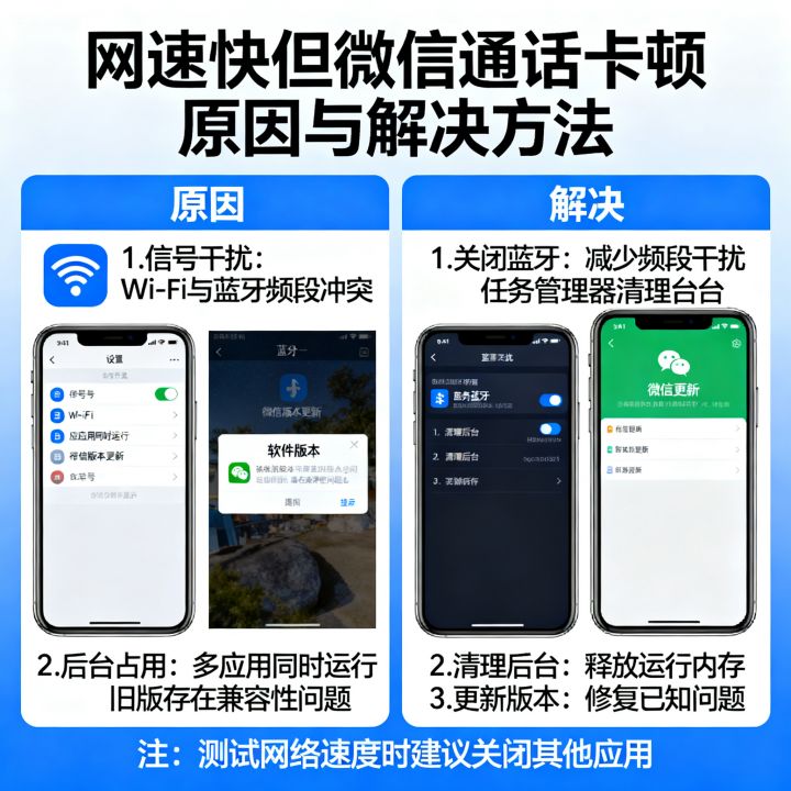 网速很快为什么微信通话还卡，微信通话卡顿怎么解决？