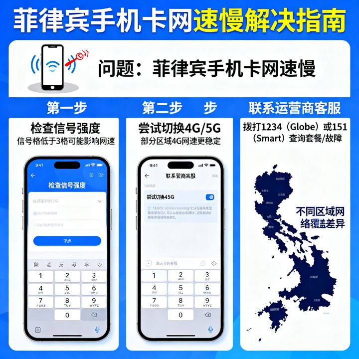 手机在菲律宾网速很慢怎么办，菲律宾手机卡网速慢怎么解决？
