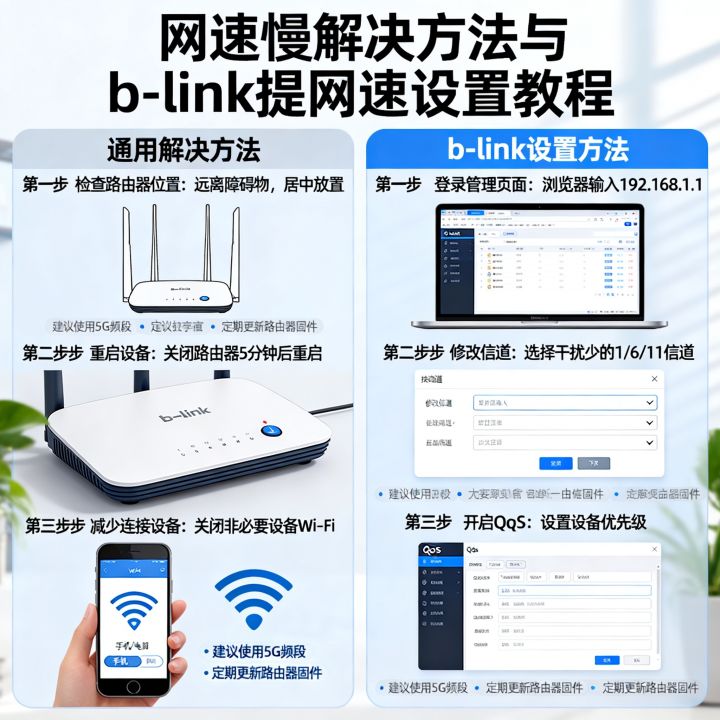 网速慢怎么解决？b-link怎么提网速设置方法？