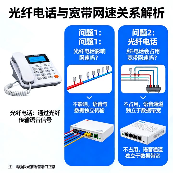 光纤电话影响网速吗，光纤电话会占用宽带网速吗