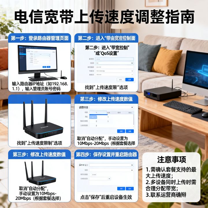 电信怎样调上传网速，宽带上传速度慢怎么设置提升？