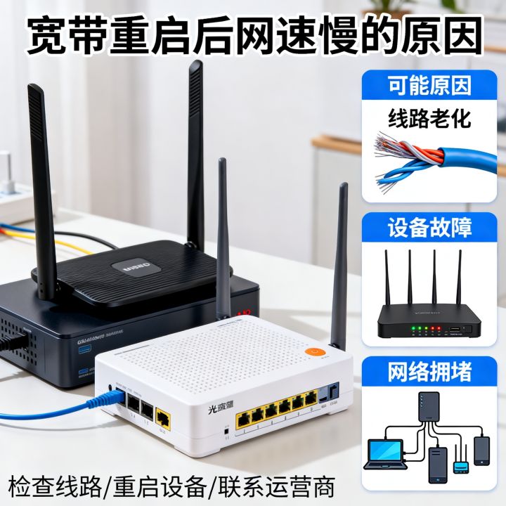 宽带重启网速很慢了,为什么重启宽带后网速还是很慢? 宽带重启网速很慢了,为什么重启宽带后网速还是很慢?