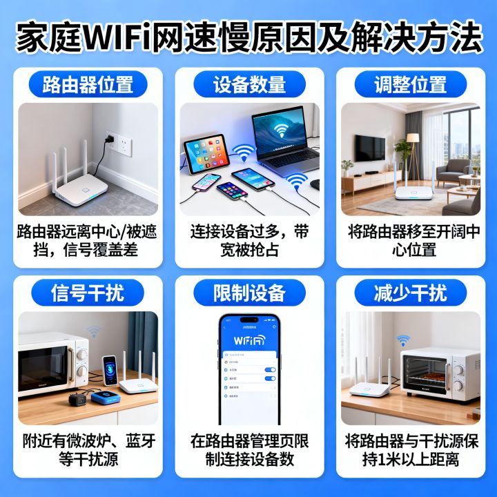 家里为什么网速不好，家里wifi网速慢是什么原因怎么解决
