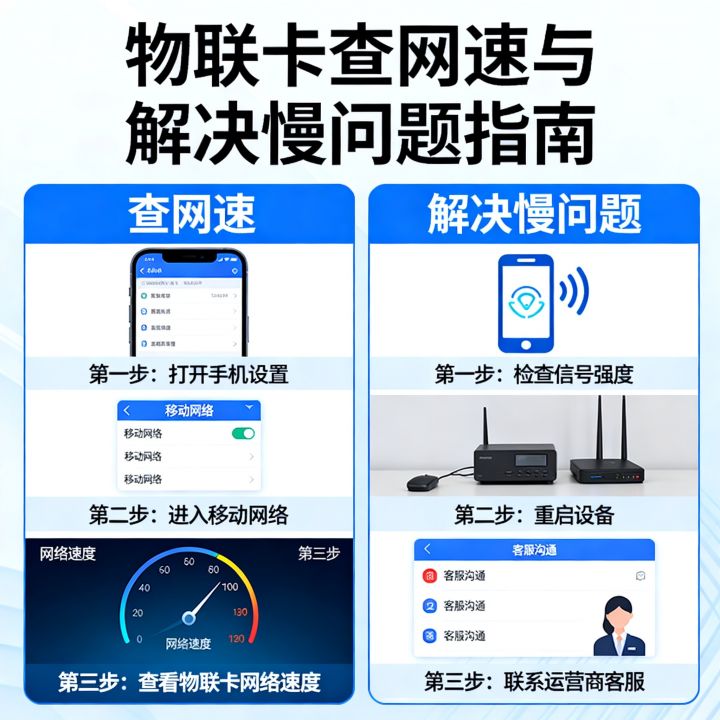 物联卡查网速怎么查，物联卡网速慢怎么解决