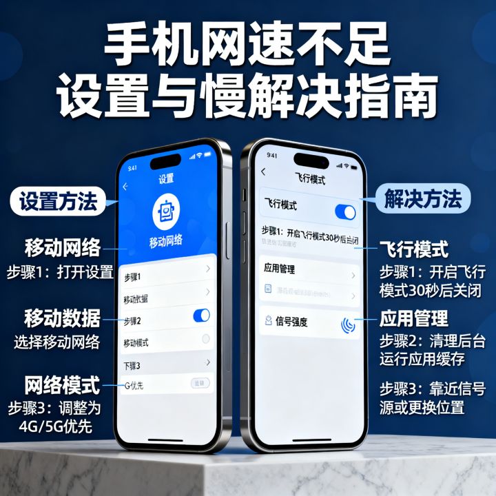 手机如何设置网速不足？，手机网速慢怎么解决？