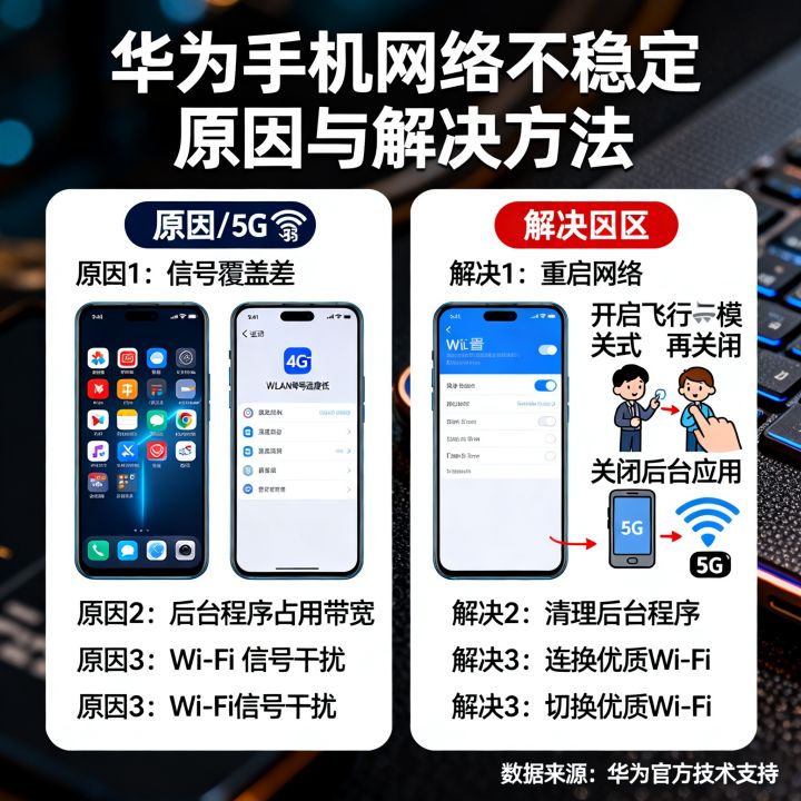 华为手机网速为什么忽快忽慢，网络不稳定怎么解决？