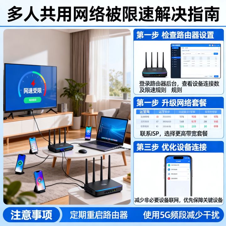 人多网卡被限制网速怎么办？多人共用网络被限速怎么解决