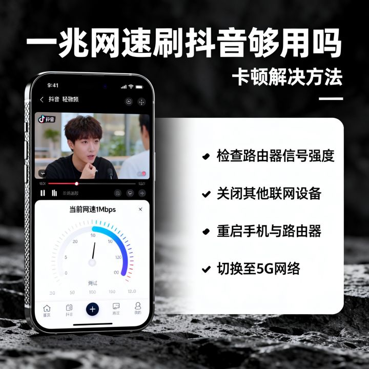 一兆网速刷抖音够用吗，一兆网速刷抖音卡顿怎么解决