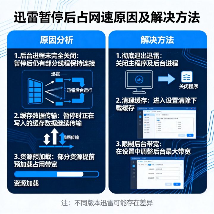 迅雷暂停后为什么还占网速？迅雷暂停下载网速被占用怎么办