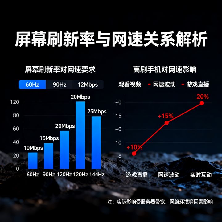 屏幕刷新率越高网速要求越高吗，高刷手机对网速影响多大？
