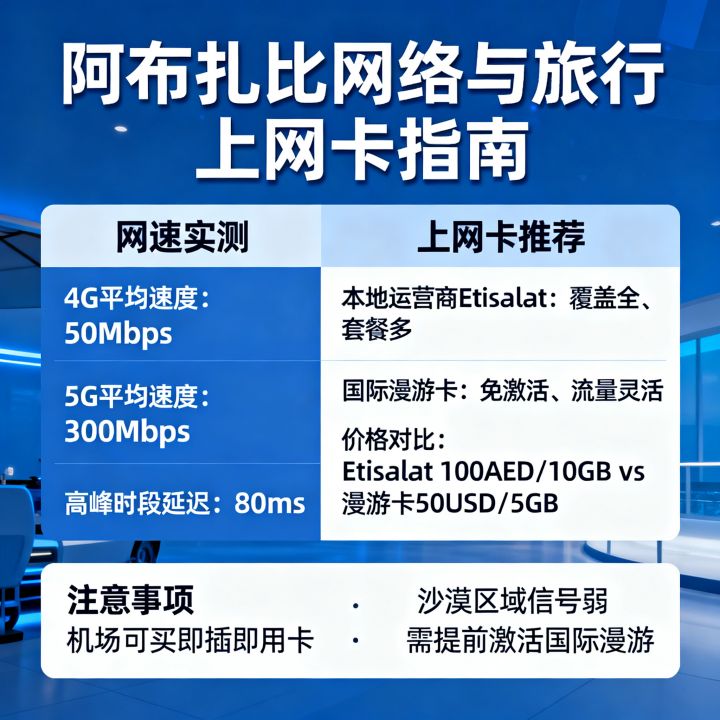 阿布扎比网速怎么样？当地4G5G快吗，旅行上网卡怎么选
