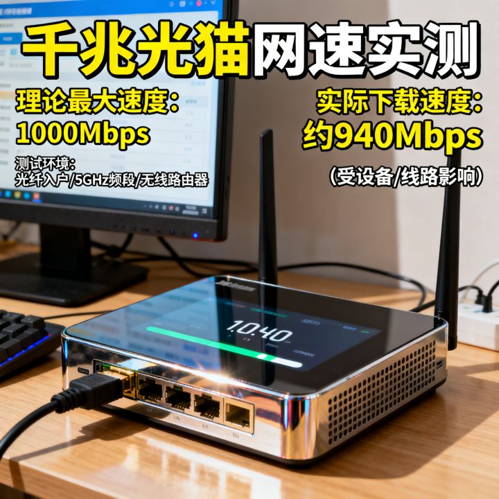 千兆光猫网速多快？实际下载速度能跑满多少兆？
