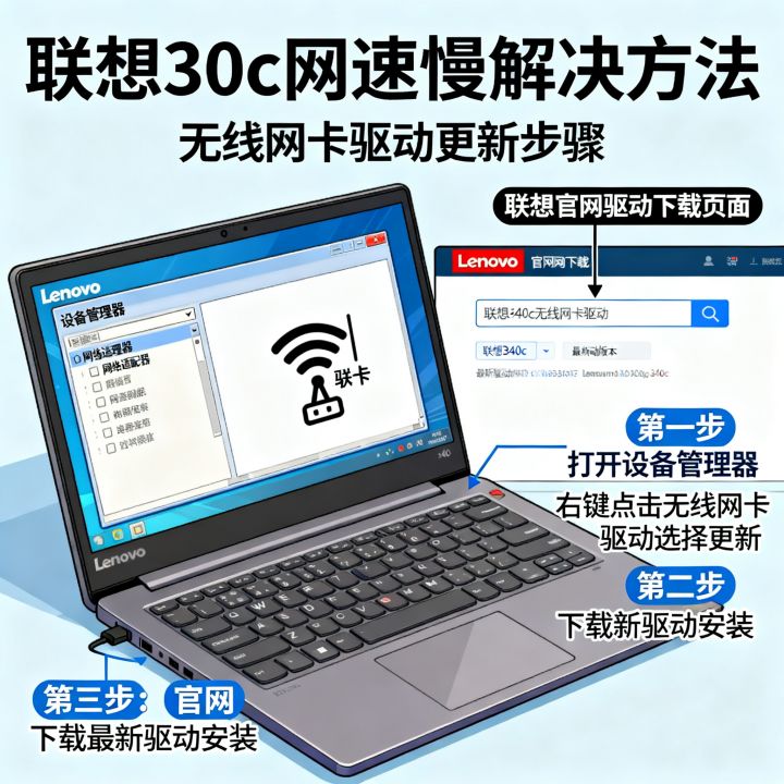 联想340c网速慢怎么办，联想340c无线网卡驱动如何更新