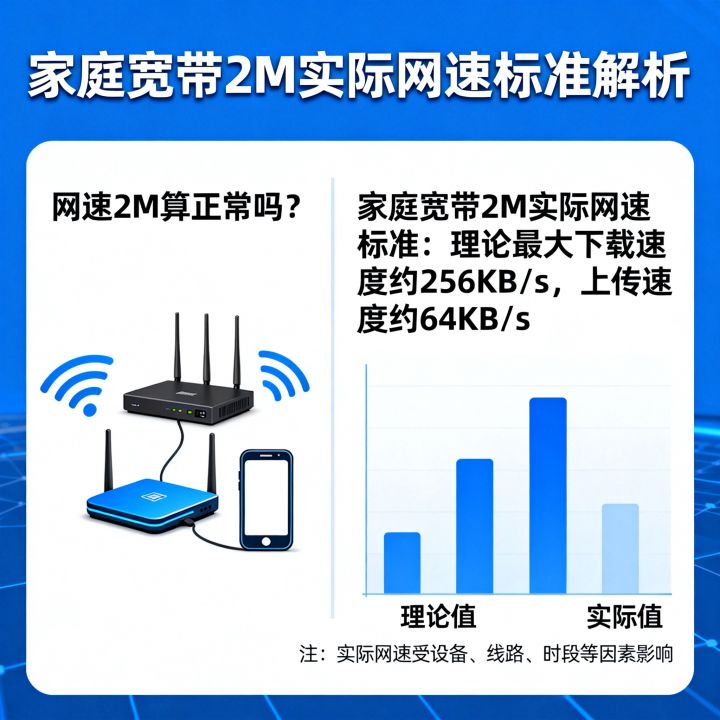 网速2M算正常吗，家庭宽带2M实际网速标准多少？