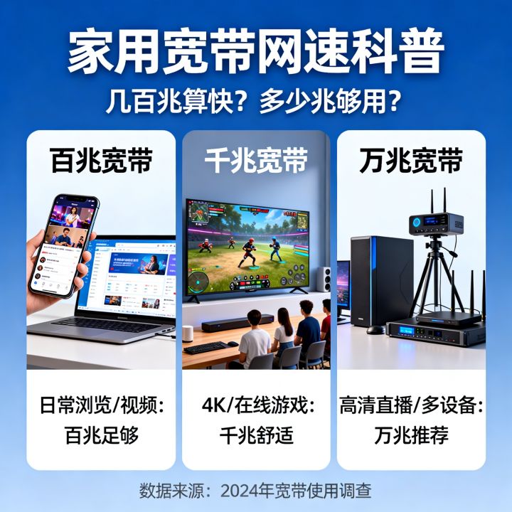 网速几百兆算快吗，家用宽带多少兆才够用