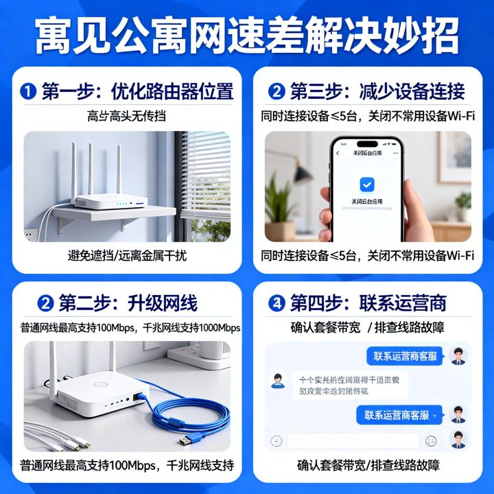 寓见公寓网速差怎么解决？租房宽带慢，提升网速妙招