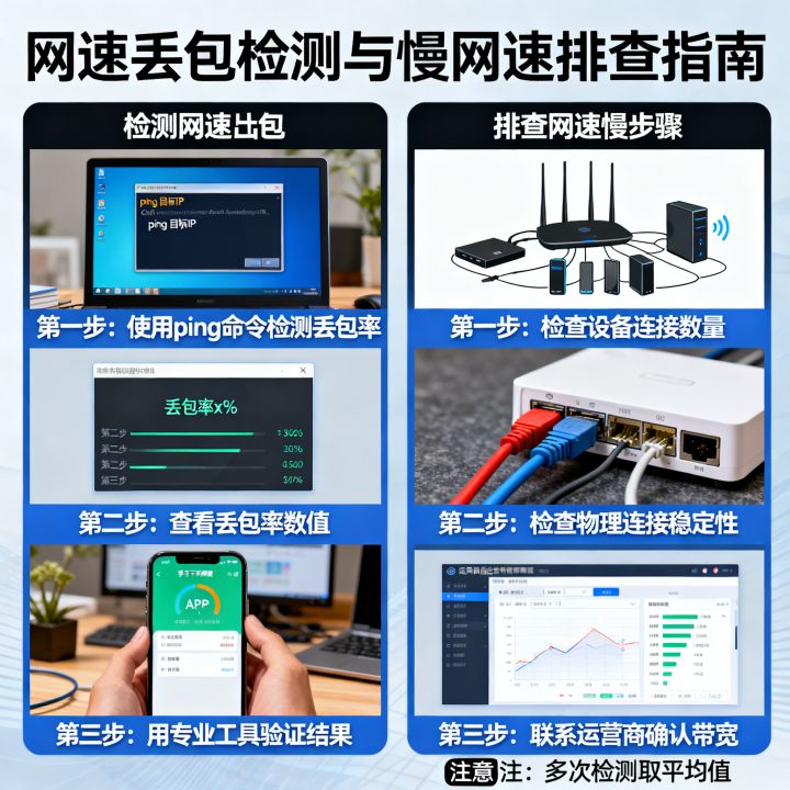 怎样检测网速丢包，网速慢怎么排查