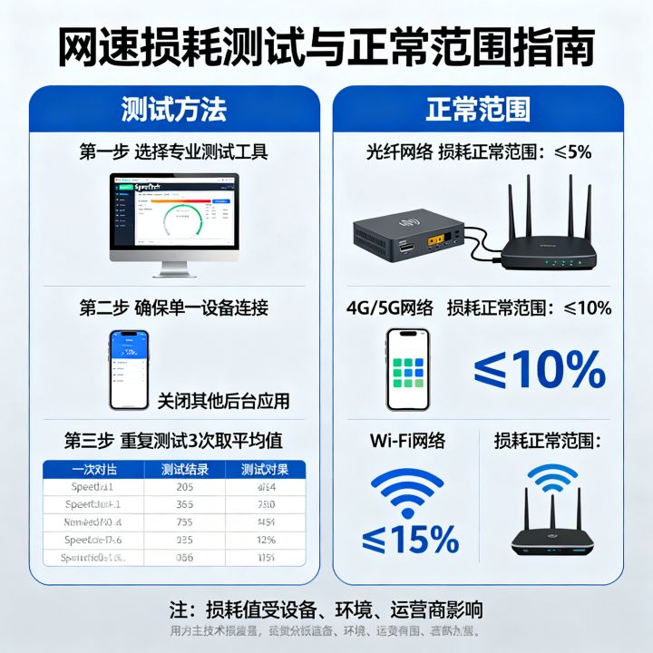 网速损耗怎么测试好坏？，网速损耗多少算正常？