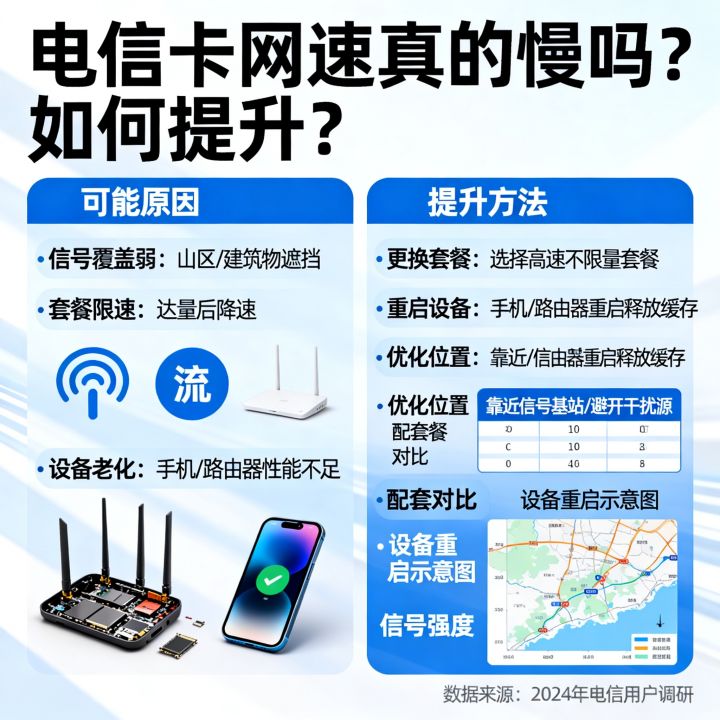 电信卡网速真的慢吗，如何提升电信卡网速？