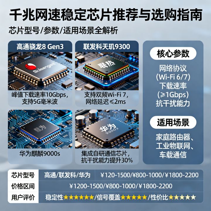千兆网速稳定的芯片有哪些，怎么选？