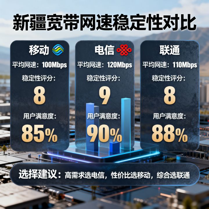 新疆宽带哪家网速稳定，移动电信联通怎么选