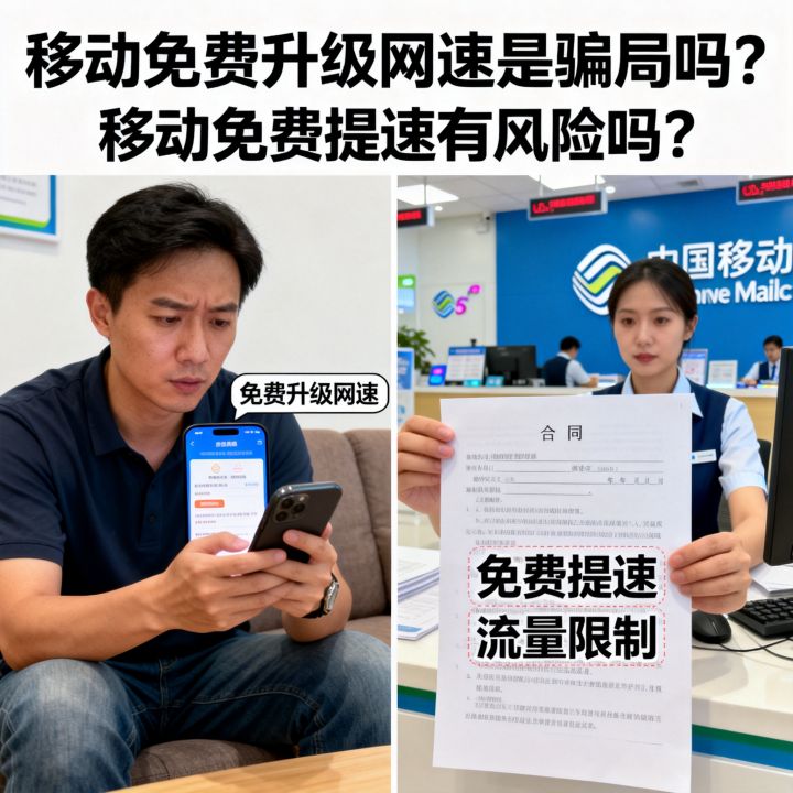 移动免费升级网速是骗局吗？，移动免费提速有风险吗
