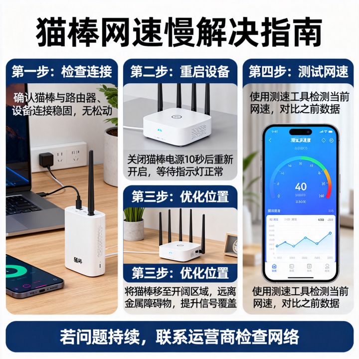 用了猫棒网速下降怎么办，猫棒网速慢怎么解决？
