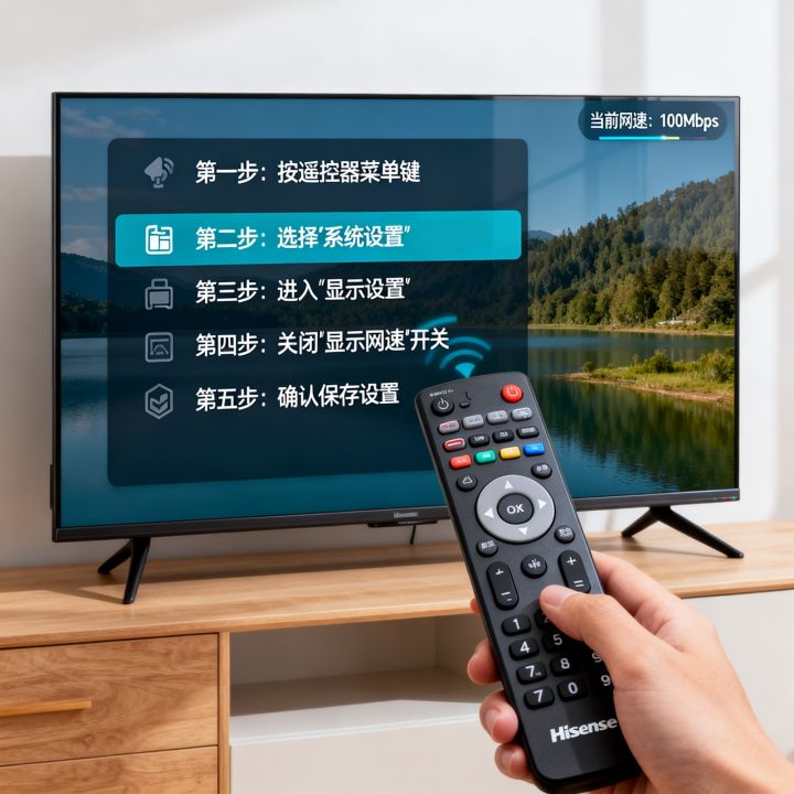 海信电视如何关闭显示网速？关闭海信电视屏幕右上角网速提示的详细步骤