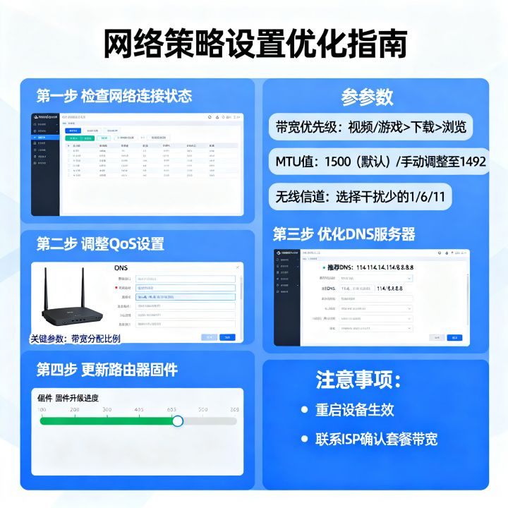 网络策略设置怎么调整才能提高网速，有哪些关键参数和步骤？