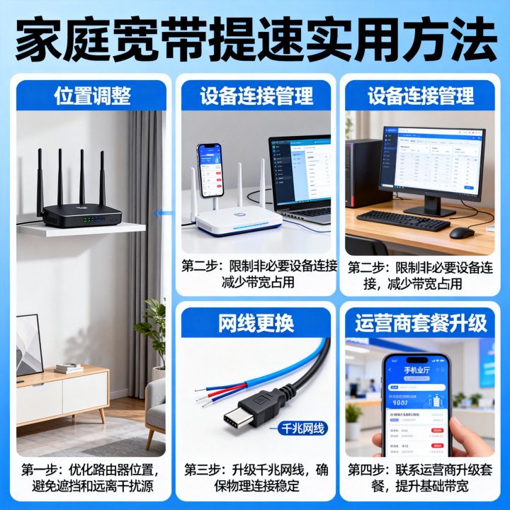 家里宽带怎么提网速，宽带提速实用方法有哪些？