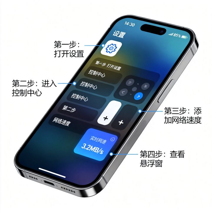 苹果测网速悬浮窗怎么设置，苹果手机测网速悬浮窗怎么打开