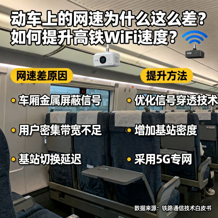 动车上的网速为什么这么差，如何提升高铁WiFi速度？