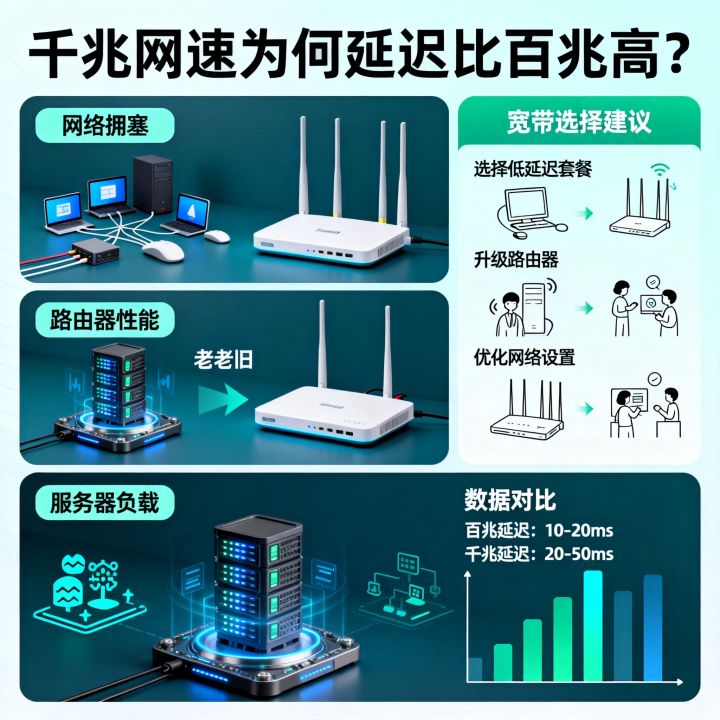 千兆网速为何延迟比百兆高？宽带选择疑问词
