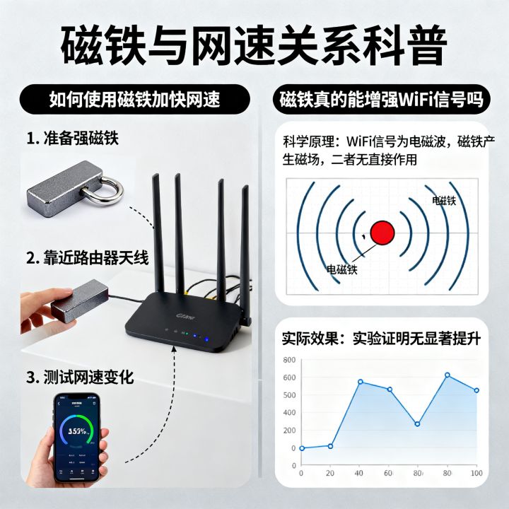 如何使用磁铁加快网速？磁铁真的能增强WiFi信号吗？