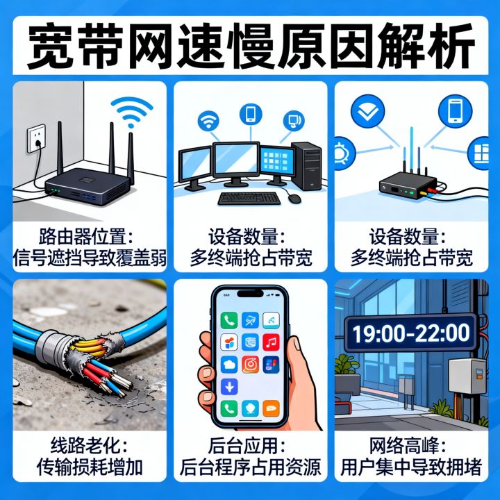 为什么测速网速不够，宽带网速慢是什么原因导致的？